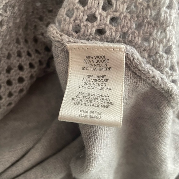 Rebecca Taylor Wool Cashmere V Neck Open Knit Long Sleeve Sweater Small - Picture 6 of 6